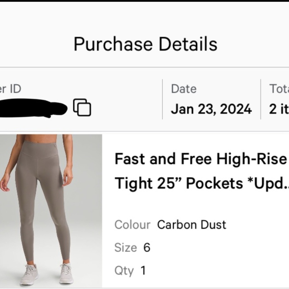 Lululemon fast and free tights 25”
